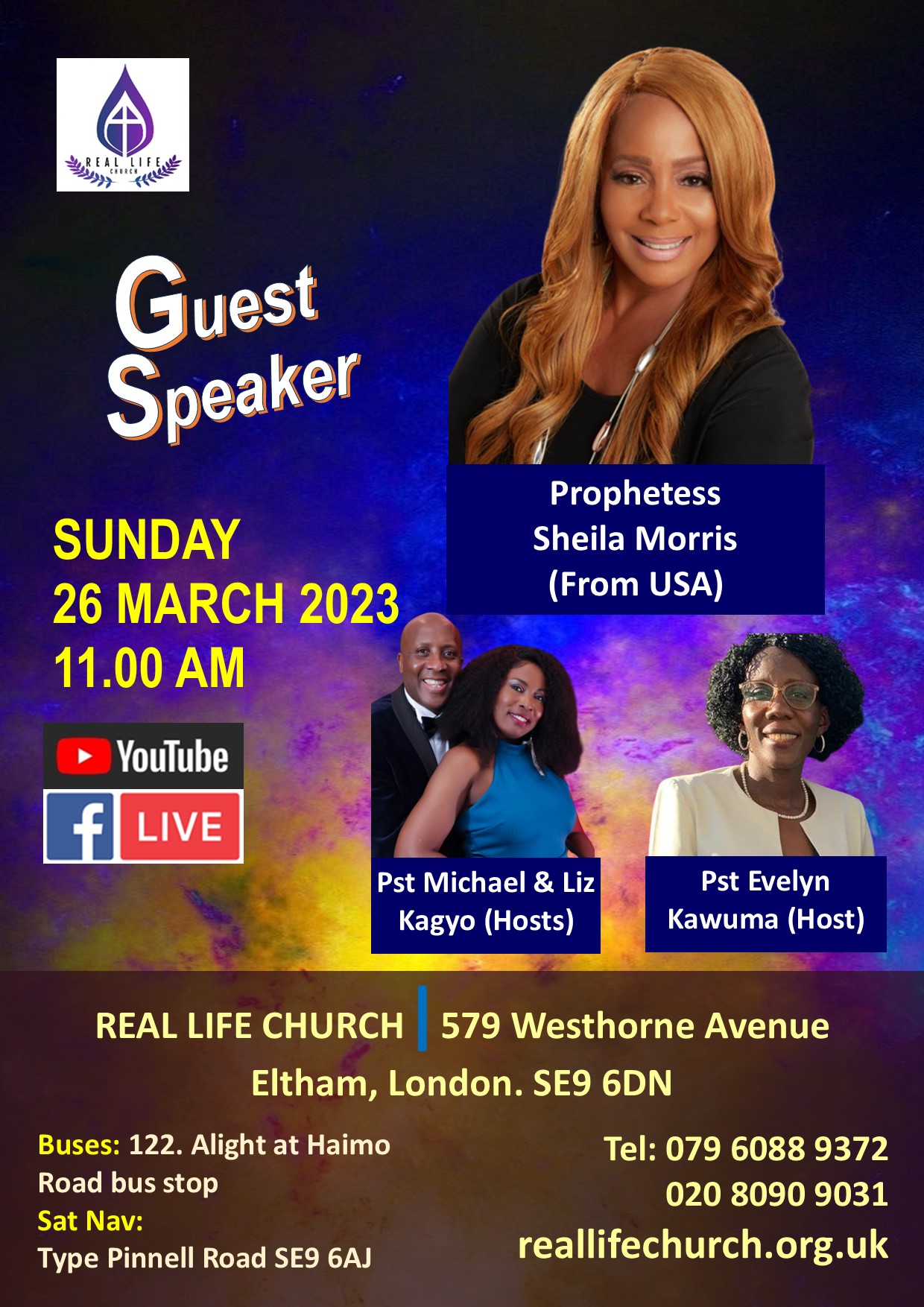 Guest Speaker – Prophetess Sheila Morris at Real Life Church
