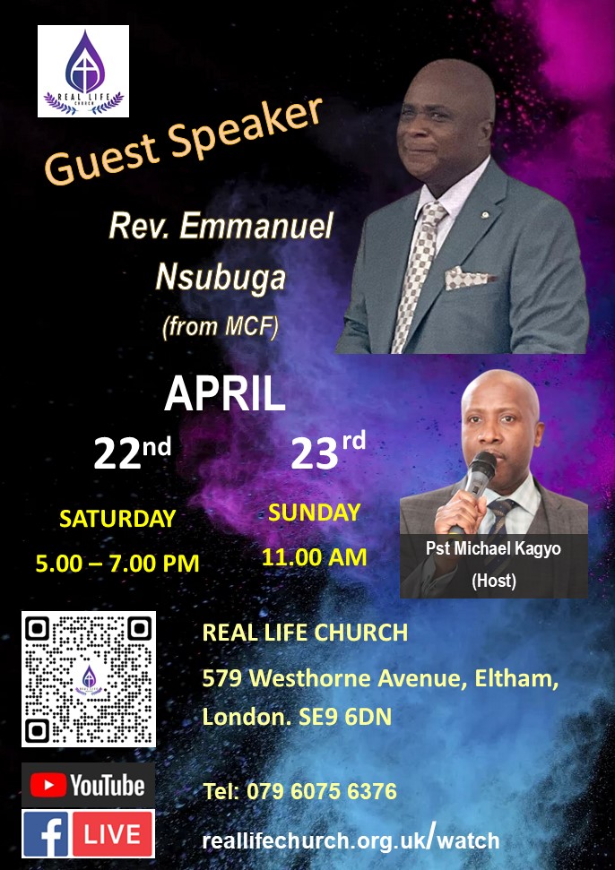Guest Speaker – Pastor Emmanuel Nsubuga at Real Life Church